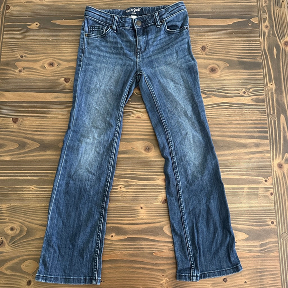 Girls’ Cat & Jack Blue Bootcut Jeans – Size 8 – Faded Wash - Picture 1 of 3